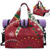Yoga Gym Bag with Removable Adjustable Shoulder Strap, Shoe Compartment & Top Yoga Mat Holder 17.72×8.66×9.84in(Christmas Polynesian Print)