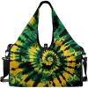 Yoga Gym Bag with Removable Adjustable Shoulder Strap, Shoe Compartment & Top Yoga Mat Holder 17.72×8.66×9.84in(Jamaican Butterfly Tie-dye Print)