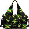 Yoga Gym Bag with Removable Adjustable Shoulder Strap, Shoe Compartment & Top Yoga Mat Holder 17.72×8.66×9.84in(Jamaican Music Note Print)