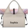 Yoga-Bag Small-Gym-Bag for Women Personalized Beige Yoga-Mat-Bag with Shoe Compartment Gym Accessories for Women(Beige)