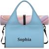 Yoga-Bag Small-Gym-Bag for Women Personalized Beige Yoga-Mat-Bag with Shoe Compartment Gym Accessories for Women(Blue)
