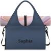 Yoga-Bag Small-Gym-Bag for Women Personalized Beige Yoga-Mat-Bag with Shoe Compartment Gym Accessories for Women(Dark Blue)