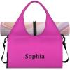 Yoga-Bag Small-Gym-Bag for Women Personalized Beige Yoga-Mat-Bag with Shoe Compartment Gym Accessories for Women(Hot Pink)