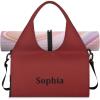Yoga-Bag Small-Gym-Bag for Women Personalized Beige Yoga-Mat-Bag with Shoe Compartment Gym Accessories for Women(Red)