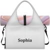 Yoga-Bag Small-Gym-Bag for Women Personalized Beige Yoga-Mat-Bag with Shoe Compartment Gym Accessories for Women(White)