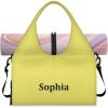 Yoga-Bag Small-Gym-Bag for Women Personalized Beige Yoga-Mat-Bag with Shoe Compartment Gym Accessories for Women(Yellow)