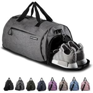 Fitgriff® Gym Bag for Men & Women with Shoe & Wet Compartment – Duffle Bag for Travel, Sports, Fitness & Workout(Grey)