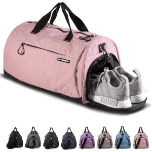 Fitgriff® Gym Bag for Men & Women with Shoe & Wet Compartment – Duffle Bag for Travel, Sports, Fitness & Workout(Pink)