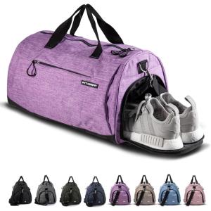 Fitgriff® Gym Bag for Men & Women with Shoe & Wet Compartment – Duffle Bag for Travel, Sports, Fitness & Workout(Purple)