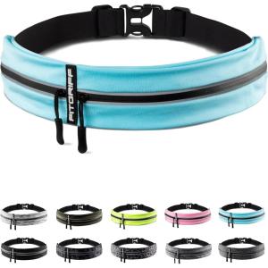 Fitgriff® Running Belt for Men & Women – Secure Jogging Pouch for Phone, Keys & Essentials – For All Cell Phones(Cyan)
