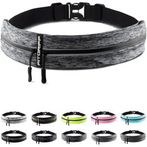Fitgriff® Running Belt for Men & Women – Secure Jogging Pouch for Phone, Keys & Essentials – For All Cell Phones(Grey 2)
