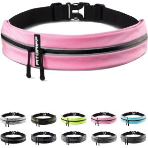 Fitgriff® Running Belt for Men & Women – Secure Jogging Pouch for Phone, Keys & Essentials – For All Cell Phones(Pink)