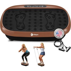 Lifepro Vibration Plate Exercise Machine with Magnetic Acupoints – Full Body Vibration Platform for Beginners and Recovery – Ideal Lymphatic Drainage Massager for Muscle Toning and Overall Fitness(Copper)