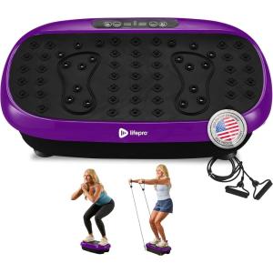 Lifepro Vibration Plate Exercise Machine with Magnetic Acupoints – Full Body Vibration Platform for Beginners and Recovery – Ideal Lymphatic Drainage Massager for Muscle Toning and Overall Fitness(Purple)