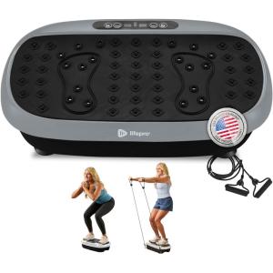Lifepro Vibration Plate Exercise Machine with Magnetic Acupoints – Full Body Vibration Platform for Beginners and Recovery – Ideal Lymphatic Drainage Massager for Muscle Toning and Overall Fitness(Silver)