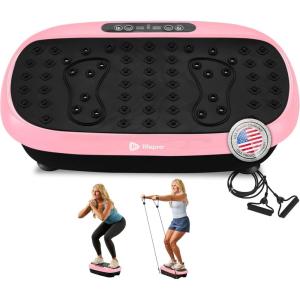 Lifepro Vibration Plate Exercise Machine with Magnetic Acupoints – Full Body Vibration Platform for Beginners and Recovery – Ideal Lymphatic Drainage Massager for Muscle Toning and Overall Fitness(Pink)