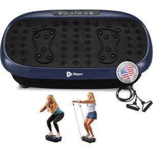 Lifepro Vibration Plate Exercise Machine with Magnetic Acupoints – Full Body Vibration Platform for Beginners and Recovery – Ideal Lymphatic Drainage Massager for Muscle Toning and Overall Fitness(Blue)