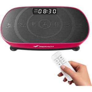 MERACH Vibration Plate Exercise Machine, Curved Vibration Plate for Lymphatic Drainage Weight Loss, Vibrating Plate with Real-Time Calorie Tracking on LED Display, Workout Equipment for Home Women Men(Red)