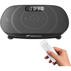 MERACH Vibration Plate Exercise Machine, Curved Vibration Plate for Lymphatic Drainage Weight Loss, Vibrating Plate with Real-Time Calorie Tracking on LED Display, Workout Equipment for Home Women Men(Black)