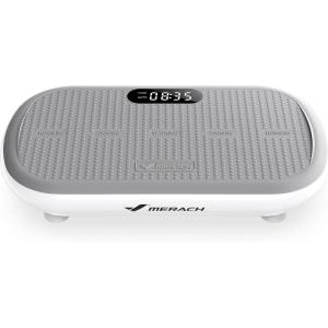 MERACH Vibration Plate Exercise Machine, Vibration Plate 440 Lbs Capacity, Bluetooth and Silicone Pedal, Stimulate Deep Fat, Vibration Plate for Lymphatic Drainage, Vibrating for Weight Loss(White)