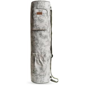 Maison d’ Hermine Yoga Mat bag, Cylindrical bag for Woman&Men, yoga mat Bag &Adjustable shoulder straps Yoga Mat Carrier Bag with Drawstring Water Bottle Pocket and zipper pocket(Savana Jouy)