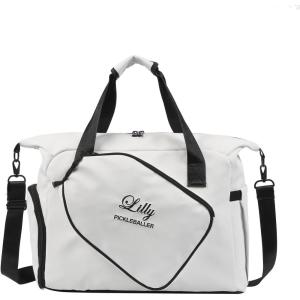 Personalized Duffel Bag Custom Sport Gym Travel Bags Embroidered Name Text Customized Dry Wet Separated Weekend Waterproof Bag for Women Men (A-Black)(D-White)