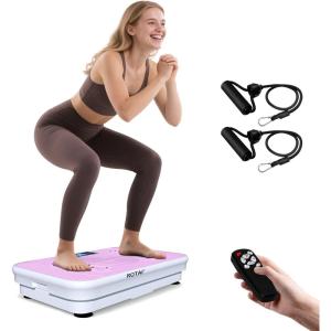 Shake Plate Vibration Exercise Machine for Lymphatic Drainage Massager & Weight Loss, 400 lbs Capacity Whole Body Vibrating Plate Workout for Women and Men(Light Pink)