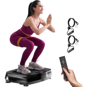 Vibration Plate Exercise Machine: TISSCARE Vibrating Plates for Weight Loss and Lymphatic Drainage, 400lbs Shake Plate Whole Body Workout Platform for Home Fitness Fat Burner Gifts(Black)