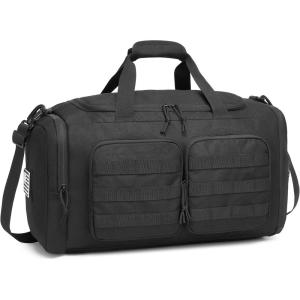 Wotony Tactical Duffle Bag for Men, Duffle Bag for Gym, Travel – Military Weekender Workout Molle Bag (Black, 35L)(Black)