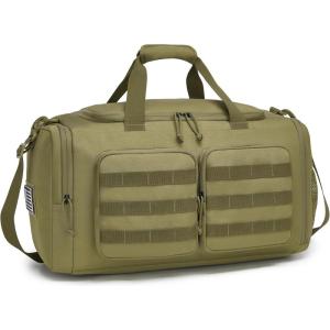Wotony Tactical Duffle Bag for Men, Duffle Bag for Gym, Travel – Military Weekender Workout Molle Bag (Black, 35L)(khaki)