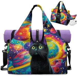 Yoga Mat Bag for Men Women Canvas Yoga Mat Carrier Take In Out Mat Easily for Beach Swim Bags Pool Sports Gym(Starlit Sky)