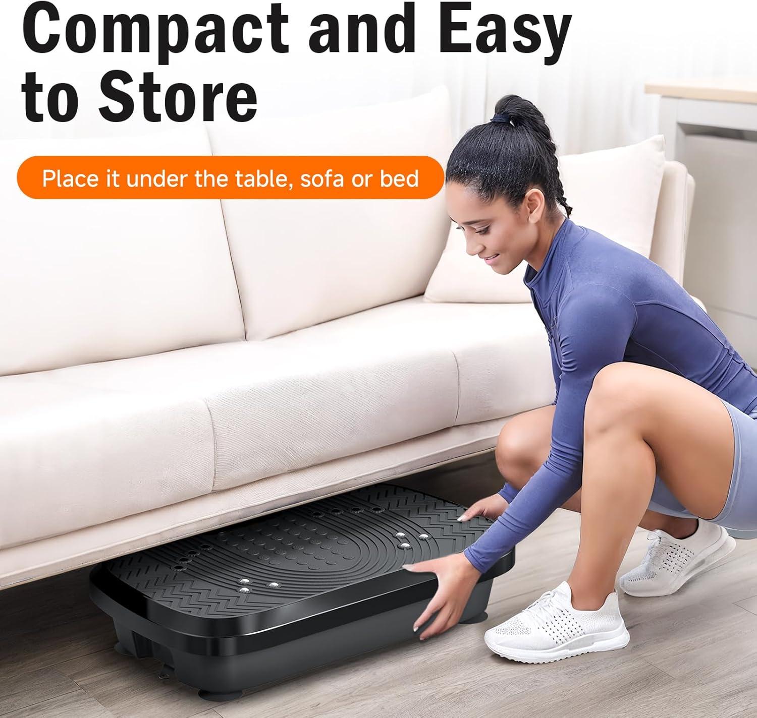 imageVibration Plate Exercise Machine Vibrating Plate for Lymphatic Drainage with 240 Adjustable Speeds Full Body Vibration Plate Fitness Platform for Weight Loss Bluetooth Music Women and Men