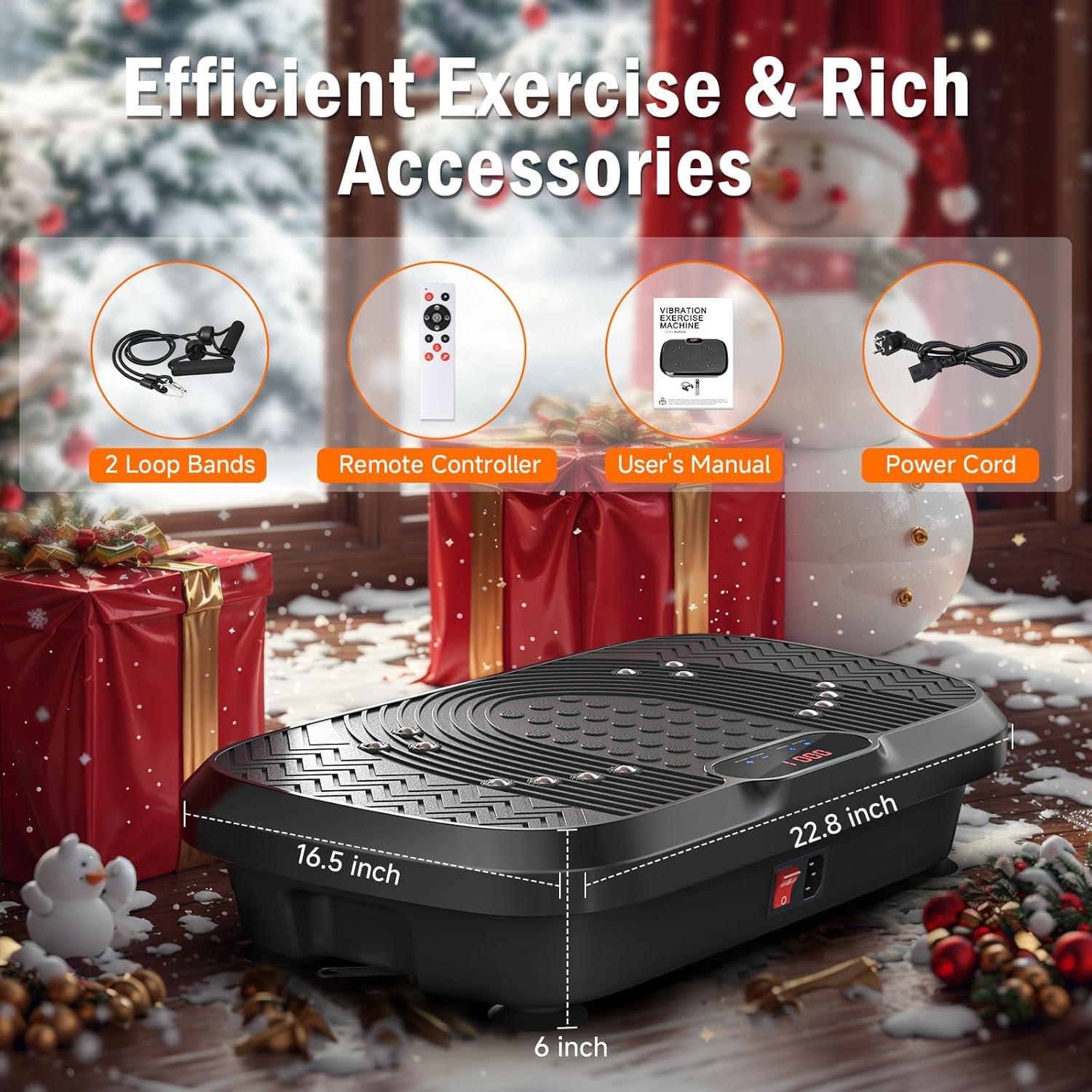 imageVibration Plate Exercise Machine Vibrating Plate for Lymphatic Drainage with 240 Adjustable Speeds Full Body Vibration Plate Fitness Platform for Weight Loss Bluetooth Music Women and Men