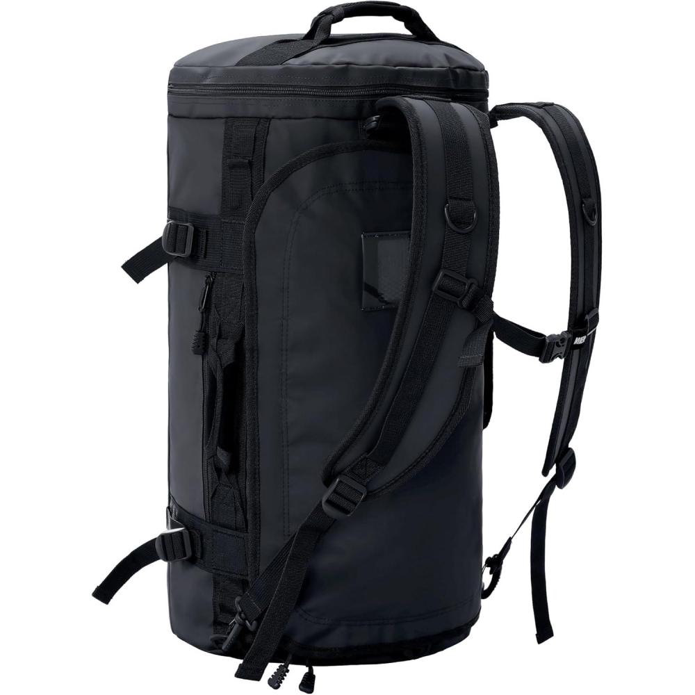 imageMIER Large Duffel Backpack Sports Gym Bag with Shoe Compartment Heavy Duty and Water Resistant Black 60LBlack