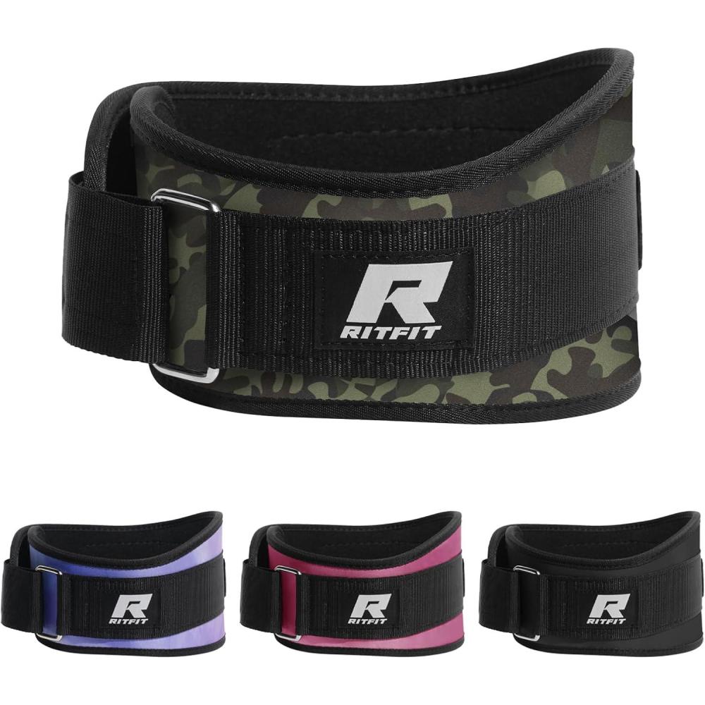 imageRitFit Weight Lifting Belt  Great for Squats Lunges Deadlift Thrusters  Men and Women  6 Inch BlackCamouflageCamo