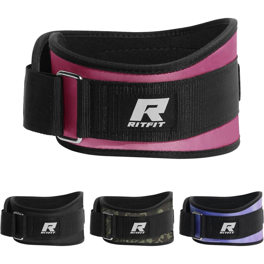 imageRitFit Weight Lifting Belt  Great for Squats Lunges Deadlift Thrusters  Men and Women  6 Inch BlackCamouflagePink