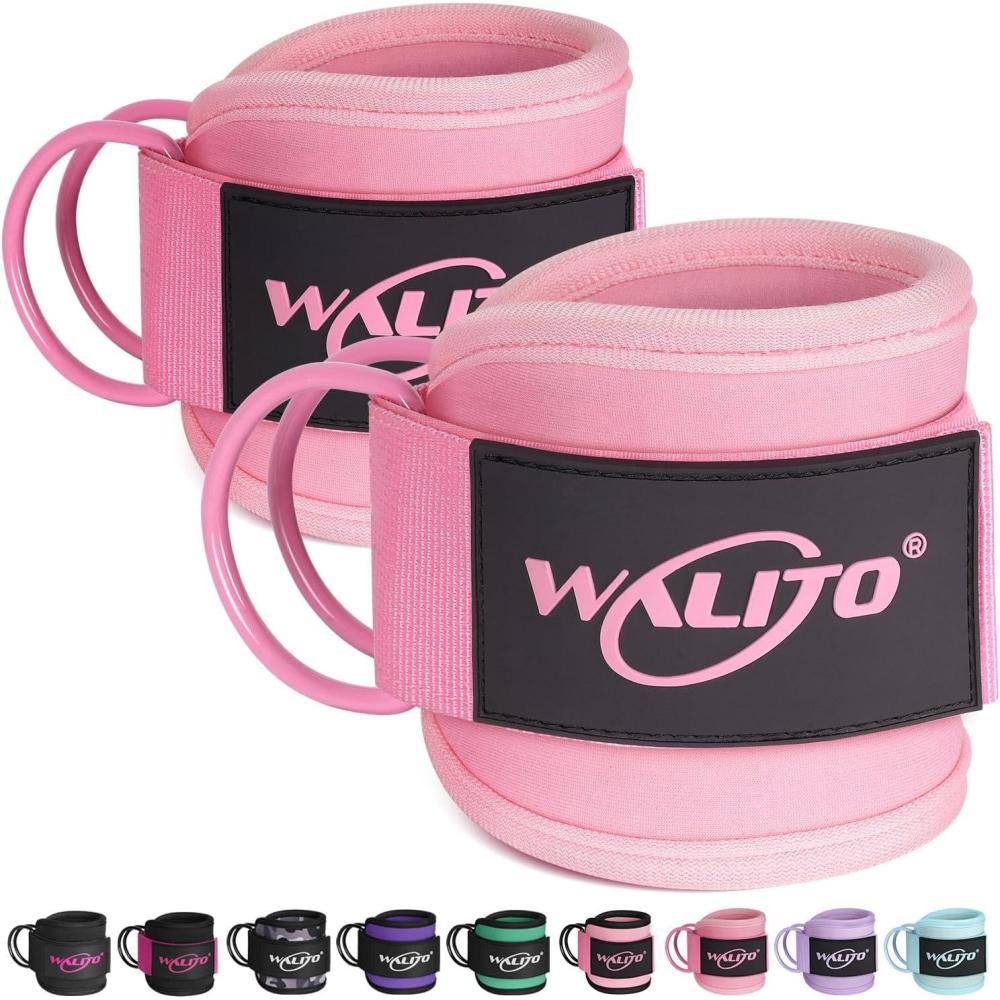 imageWALITO Gym Ankle Straps for Cable Machines Women ampamp Men  Glute Kickback Ankle Cuff Adjustable Cable Machine Accessories for Leg Extensions Hip Abductors ampamp Lower Body WorkoutsPair  Pink