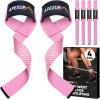 APEXUP Weight Lifting Straps for Weightlifting, Lifting Wrist Straps Gym, Deadlift Strap, Anti Slip Silicone Weightlifting Strap Men Women Powerlifting, Strength Training(Pink)