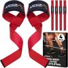 APEXUP Weight Lifting Straps for Weightlifting, Lifting Wrist Straps Gym, Deadlift Strap, Anti Slip Silicone Weightlifting Strap Men Women Powerlifting, Strength Training(Red)
