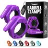 DMoose Fitness Barbell Clips 2 Inch (Pair) – Quick Release Olympic Barbell Clamps & Collars with Anti Slip TPR Grip for Secure Weightlifting and Powerlifting – Weight Clips for Bars at Home or Gym(Purple)