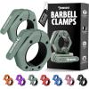 DMoose Fitness Barbell Clips 2 Inch (Pair) – Quick Release Olympic Barbell Clamps & Collars with Anti Slip TPR Grip for Secure Weightlifting and Powerlifting – Weight Clips for Bars at Home or Gym(Ranger Green)