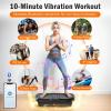 Vibration Plate Exercise Machine, Vibrating Plate for Lymphatic Drainage with 240 Adjustable Speeds, Full Body Vibration Plate Fitness Platform for Weight Loss, Bluetooth Music, Women and Men