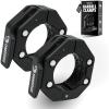 DMoose Fitness Barbell Clips 2 Inch (Pair) – Quick Release Olympic Barbell Clamps & Collars with Anti Slip TPR Grip for Secure Weightlifting and Powerlifting – Weight Clips for Bars at Home or Gym(Black V2)