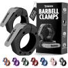 DMoose Fitness Barbell Clips 2 Inch (Pair) – Quick Release Olympic Barbell Clamps & Collars with Anti Slip TPR Grip for Secure Weightlifting and Powerlifting – Weight Clips for Bars at Home or Gym(Black)