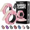 DMoose Fitness Barbell Clips 2 Inch (Pair) – Quick Release Olympic Barbell Clamps & Collars with Anti Slip TPR Grip for Secure Weightlifting and Powerlifting – Weight Clips for Bars at Home or Gym(Pink)
