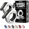 DMoose Fitness Barbell Clips 2 Inch (Pair) – Quick Release Olympic Barbell Clamps & Collars with Anti Slip TPR Grip for Secure Weightlifting and Powerlifting – Weight Clips for Bars at Home or Gym(White)