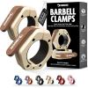 DMoose Fitness Barbell Clips 2 Inch (Pair) – Quick Release Olympic Barbell Clamps & Collars with Anti Slip TPR Grip for Secure Weightlifting and Powerlifting – Weight Clips for Bars at Home or Gym(Beige)