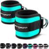 Fitgriff® Ankle Straps V1 for Cable Machine (2 Pieces) – Gym Workout Equipment – Leg Pulley Attachment, Kickback Straps(Cyan)