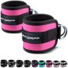 Fitgriff® Ankle Straps V1 for Cable Machine (2 Pieces) – Gym Workout Equipment – Leg Pulley Attachment, Kickback Straps(Pink)