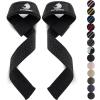 Fitgriff® Lifting Wrist Straps for Weightlifting, Gym, Deadlift, Workout (Made of Premium Cotton & Padded) – Men & Women(Black Silicone)
